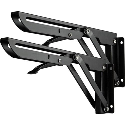 Promotion! 2Pcs 12Inch Folding Shelve Brackets Heavy Duty Metal Shelving Support Bracket Wall Mounted Floating Shelve Bracket