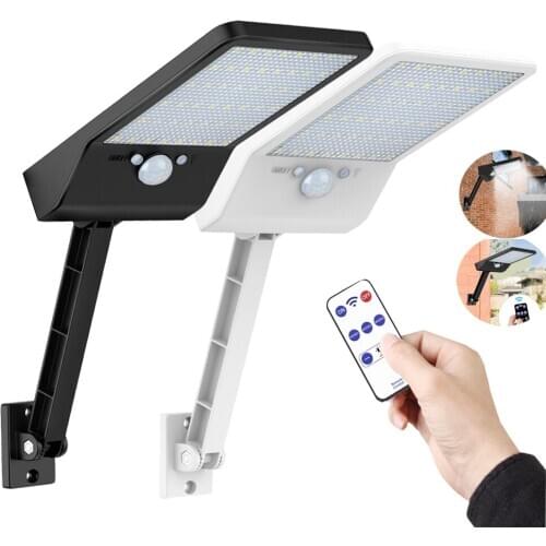 Solar Light 48 LED Auto PIR Motion Sensor With Lamp Remote Control Garden For Outdoor Waterproof Street Lamps