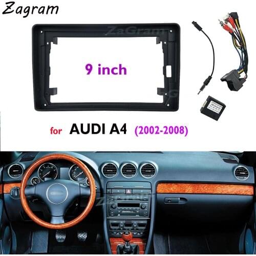 Car Fascia canbus cable for AUDI A4 2002-2008 Video Panel Player Dashboard 9 Inch 2 Din Frame Dashboard Mount Kit