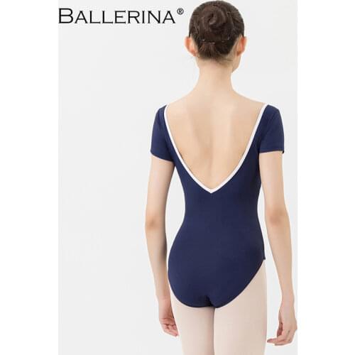 Ballerina Ballet Leotard Women Professional Training Yoga Short Sleeve Gymnastics Dance Costume Adulto 3594