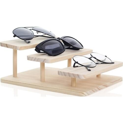 New Arrival Assembleable 1-5 Layers Options Bamboo Sunglasses Stand Glasses Display Jewelry Holder Bracelet Watches Show Product