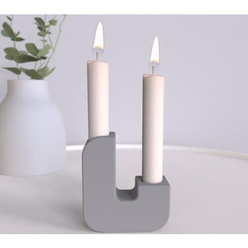 Concrete Candlestick Silicone Mold Cement Candle Holder Mold Nordic Creative Design Home decoration Candle Stand Silicone molds