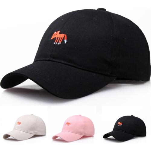 Womens Fox Embroidery Baseball Caps For Men Boy Girls 2021 Unisex Adjustable Animal Snapback Cap Outdoor Hip Hop Sun Dad Hat
