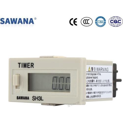 DC5-30V No voltage 100-240VAC/DC Timer cumulative Hours Lock Key 9999H59M 9999D23H 99H59M59S 6digit LCD digital Hours meter