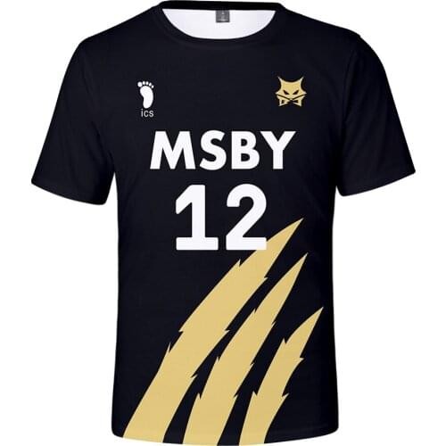 Streetwear New Haikyuu MSBY 3D T Shirt White Color Mens Fashion Short Sleeve Anime Haikyuu Tops Tees tshirt Casual Tracksuits