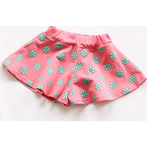 Candy color full flower printed cotton shorts Korean girls childrens clothing wholesale