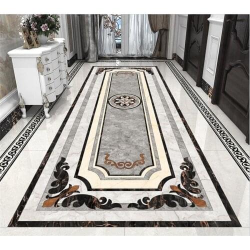 Customized floor painting 3D new high-definition atmospheric marble floor corridor aisle parquet decoration floor painting обои