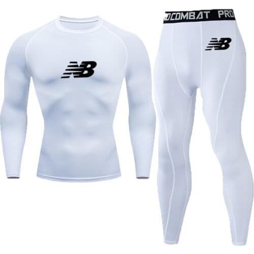 Mens Tight Fitting Suit Training Suit Quick Drying Shirt Football Suit Gym Suit Jogging Suit Mens Sports Suit Stretch T-Shirt