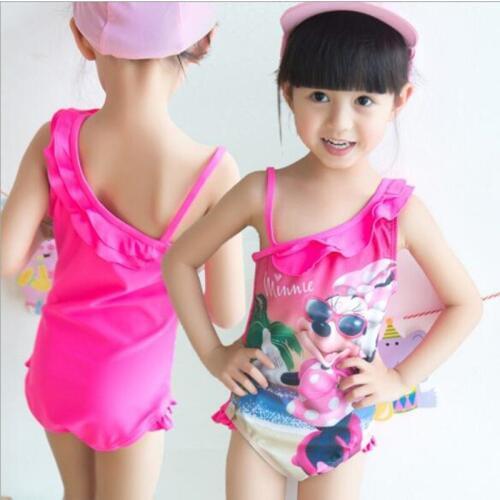 Girls Swimsuits childrens swimwear ballet girls one piece swimwear overalls tassel meisje children mickey swimsuit for kids 1-8