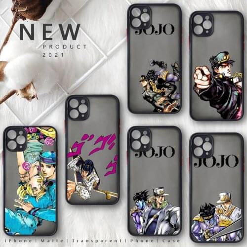 JOJO BIZARR ADVENTUR Phone Case Matte Transparent for iphone 11 12 pro mini XS XR X max 7 8 plus TPU Mobile bags shell funda