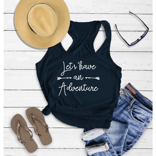 Singlet Sleeveless Garment Lets Have An Adventure Womens Tank Top Slogan Funny Grunge Tumblr Sexy Hipster Vest Undershirt