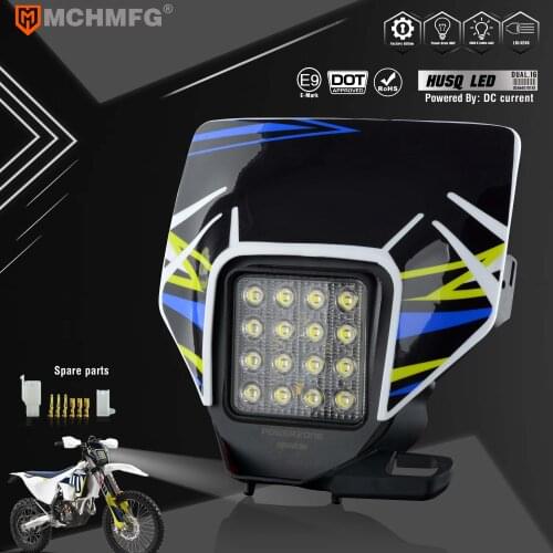 MCHMFG Motorcycle LED Headlight Headlamp Light Supermoto Fairing For Husqvarna FC TC FE TE MX Dirt Bike Enduro LED Headlight