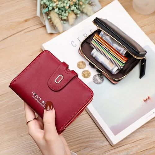 6-Colour Fashion Women Folded Small Wallets PU Leather Mini Short Coin Purse Ladies Female Multifunction Card Holder Clutch