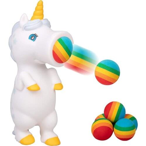 Cartoon Unicorn Squeeze Shoot Ball Kids Fidget Toys Funny Pop Out Foam Balls Stuff Weird Gadgets ADHD Autism Sensory Anti stress