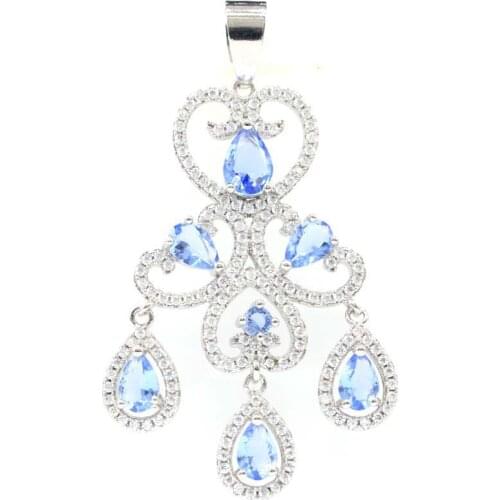 73x25mm SheCrown Long Big 16g Jewelry Set Created Green Peridot CZ For Women Dating Silver Earrings Pendant