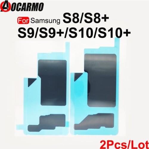 Aocarmo 2Pcs For Samsung Galaxy S8 S9 S10 Plus S8+ S9+ S10+ Back Glass Cover Adhesive Sticker Glue For Screen