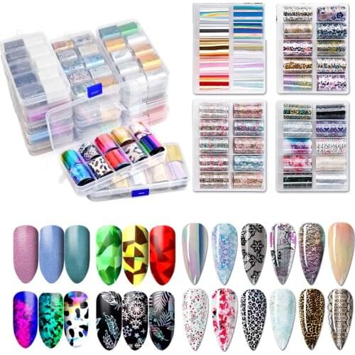 New 2X97.5cm Holographic Nail Art Transfer Foil Sticker Laser Starry AB Paper Wraps Adhesive Decals Nails Decoration Accessories