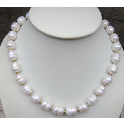 HUGE SOUTH SEA 12-14MM WHITE BAROQUE PEARL pendant NECKLACE 18"