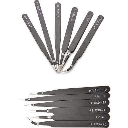 1 PCS Wholesale VETUS BGA ESD Antistatic Tweezers ESD-10/ESD-11/ESD-12/ESD-13/ESD-14/ESD-15 6 Styles