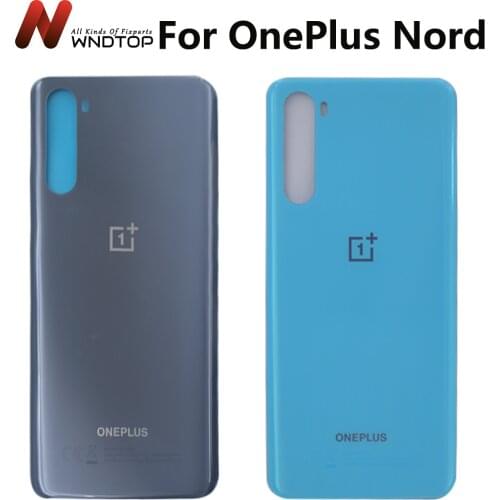 Original For OnePlus Nord Battery Cover Back Glass Rear Door Housing Case Back Panel With Adhesive ForOnePlus Nord AC2001 AC2003