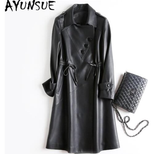 AYUNSUE Womens Fur Coat Spring Tops Korean Elegant Sheepskin Coats Real Genuine Leather Jacket Women Clothes 2020 Trench Coats