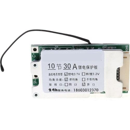 BMS 10S 30A 36V Li-ion Lithium Battery Charge Board 18650 with Protection Balancer PCM 10S BMS Balance Charging Circuit Board