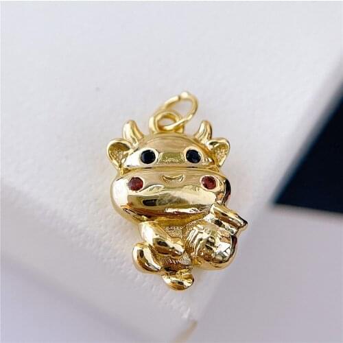 1PCS Real 18K Gold Plated Necklace Pendant Charms for Jewelry Findings Components Making Supplies DIY Cupron Accessories