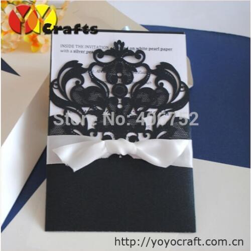 Invitation cards 50sets/lot Laser Cut folding Wedding Invitation Cards Birthday Greeting Cards Wishing Invitation Cards