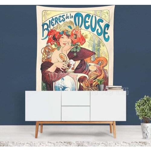 Advertisement Tapestry Vintage Alphonse Mucha Print Art Nouveau Decor Artistic Gift