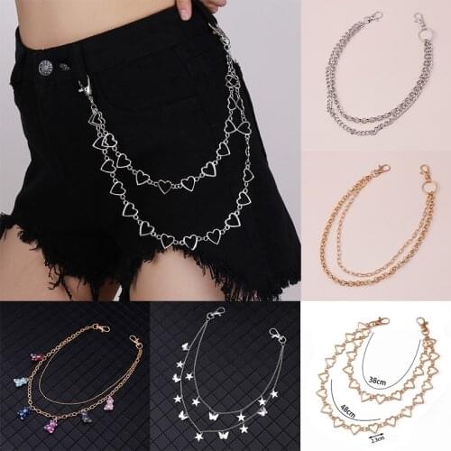 Punk Multilayer Waistband Pants gothic Waist Chain Love Heart Belt Hollow Girdle Jeans Belt Women Hip Hop Style Fine Waist Belt