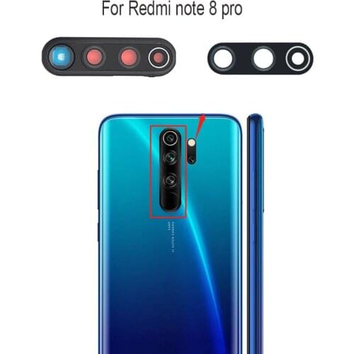 2/PCS New For Xiaomi Redmi Note 8 Pro Rear Back Camera Glass Lens With Cover Frame Holder And Glue Sticker Adhesive