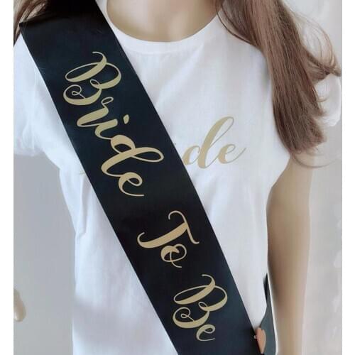 Bride To Be Bridal Shower Party Shoulder Girdle 3 Colors Fashion Party Decoration Accessories Personalized Text Gifts Satin Sash
