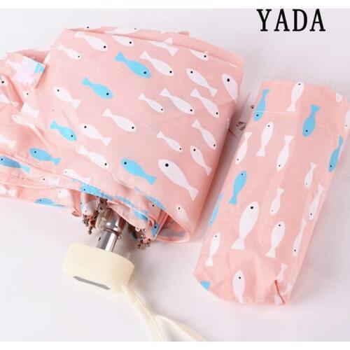 YADA 2019 Light Mini Personality Fish Umbrella Rainy Five Pocket Fold Umbrella For Women Men Anti-UV Manual Fish Umbrellas YD214