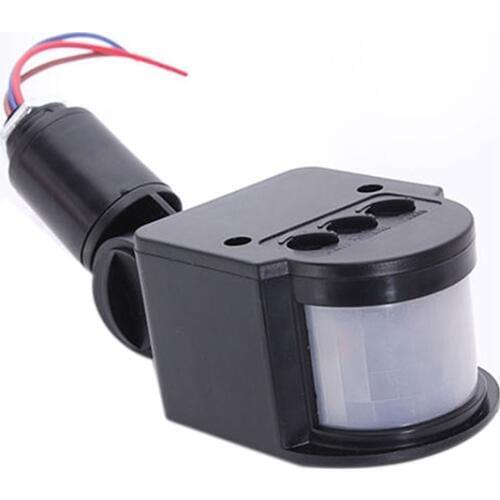 LED Security Light Infrared PIR Motion Sensor detector outdoor wall Lamp Black Dropshipping