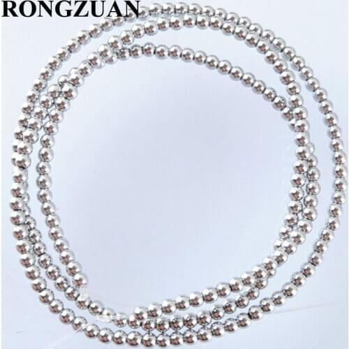RONGZUAN Silvers Hematite Round Spacer 2x2mm Loose Beads 15.5 inches For Jewelry Making 1 Strand TL3030