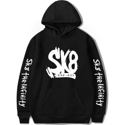 Animation SK8 the Infinity Hoodies Sweatshirts Men Women Fashion Pullovers Autumn Kids Hooded Long Sleeve Black Streetwear