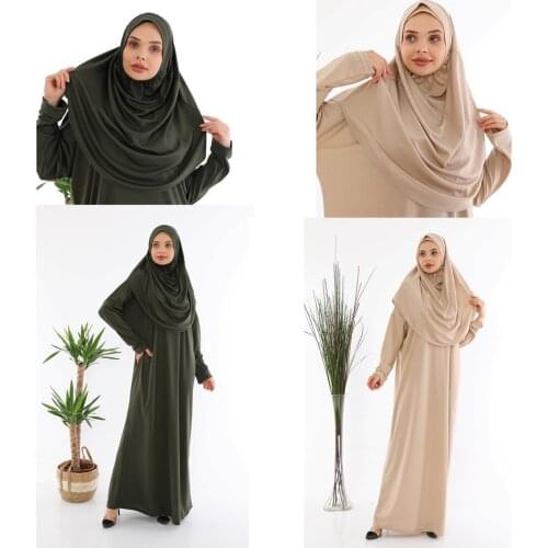 Turkey Muslim Prayer Garment Dress Women Hijab Long Abaya Dresses Islamic Clothes Full Cover Prayer Prayer Musulman Jurken Abayas