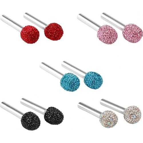 2Pcs Universal Shiny Rhinestones Car Door Lock Knob Pull Pins Vehicle Interior Car Accessories