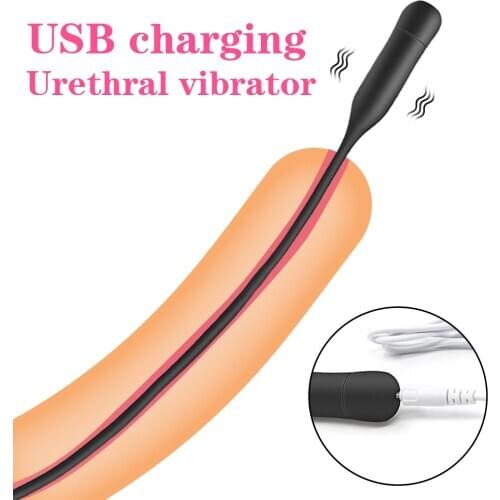 Urethral Dilators Penis Plug 10 Frequency Vibrating Insertion Urethral Plug Catheter Sounds Vibrator Sex Toys for Men Adult USB