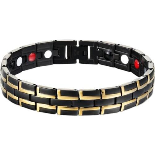 MADALENA SARARA Premium Titanium Steel Energy Bracelet Energy Germanium Stone Inlaid Heathy For Body 100% GUARANTEE MD-TS01