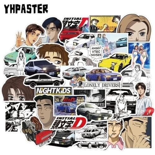 10/30/50Pcs Japanese Anime Initial D Stickers For Laptop Luggage Motorcycle Suitcase Skateboard Car Waterproof Decals Pegatinas