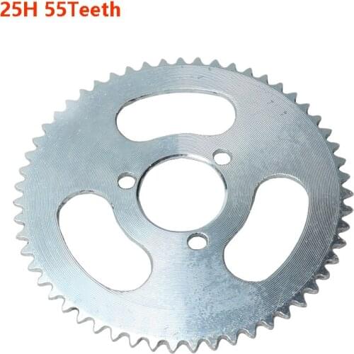 25H 55T 55Teeth 3 holes Rear Motorcycle Sprocket Plate For 47cc 49cc Pocket Bike Mini Motor Quad ATV
