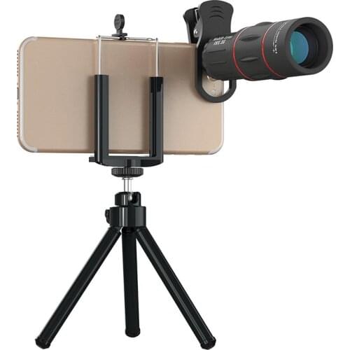 18x Telescope Zoom Mobile Phone Lens Telephoto Macro Camera Lenses Universal Selfie Tripod With Clip
