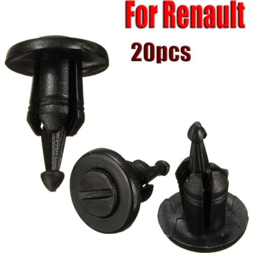 20Pcs Auto Bumper Fender Mudflap Splash Guard Rivet Push Plastic Clips Retainer 7703072360 For Renault Clio Laguna Megane Espace