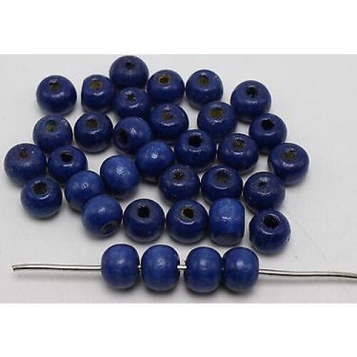 200 Dark Blue 10mm Round Wood Beads~Wooden Beads