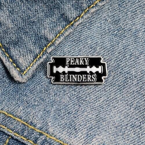 2021 fashion Peaky blinders Blade Brooch Pins Hip Hop Punk Black badge Metal Brooch Enamel Pin for Men Women clothes collar bag