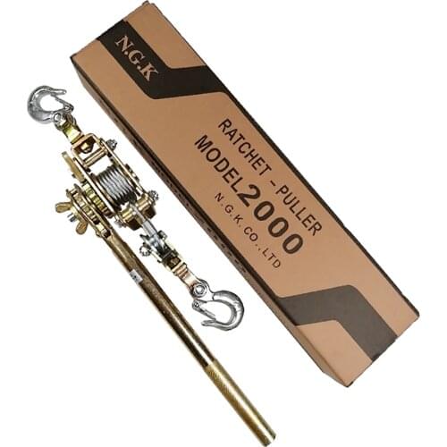 2T 1.2M Hook Cable Ratchet Puller Multifunctional Steel Wire Tensioner Hand Winch Puller For Agriculture Garden Manual