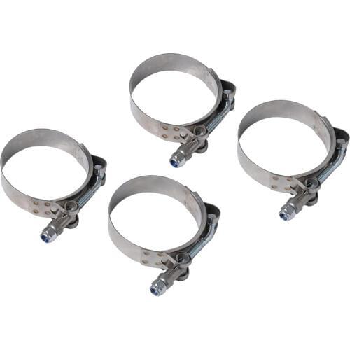 4X 79-87MM Stainless Steel T- Clamps Turbo Intake Silicone Hose Clamps