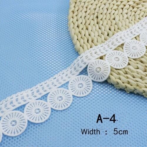 Handmade DIY Clothing Accessories Floral Embroidery Lace Fabric Width 4cm Curtains Sofa Lace Trim Home Decoration