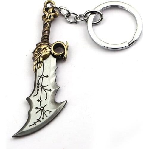 HSIC God Of War Keychain Kratos Weapon Blades of Chaos Metal Alloy Key Holder Men Chaveiro Jewelry HC13093